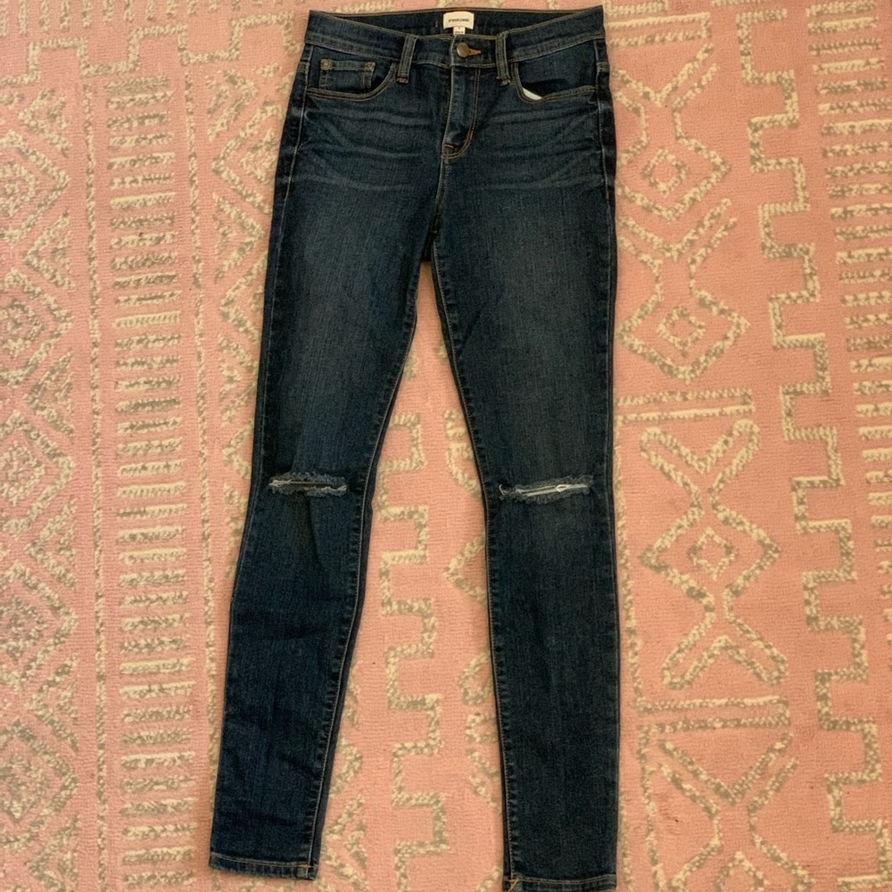 Blue denim jeans